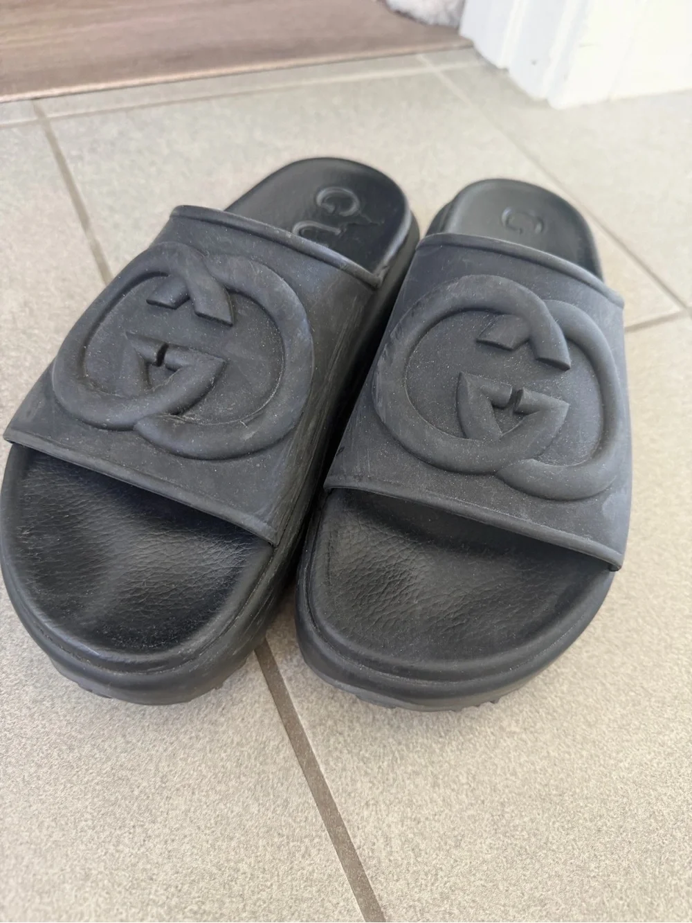Gucci Black Logo Slide platform slides - women 39